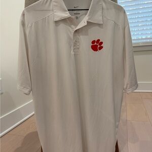 Nike ✔️ Dri-FIT Clemson Tigers 🐅 White Polo Shirt | Men’s Large